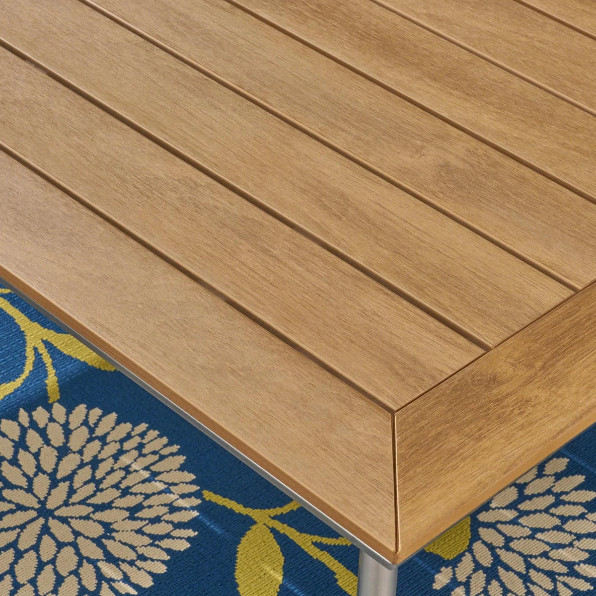 Aluminum and Faux Wood Dining Table K505572