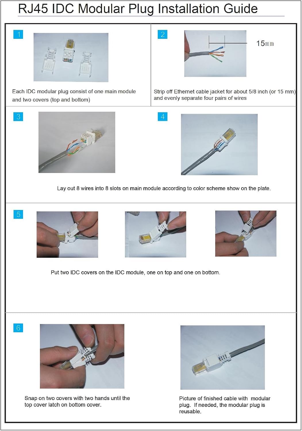 CAT6 Tool-Less Modular Connectors Plugs Q915481
