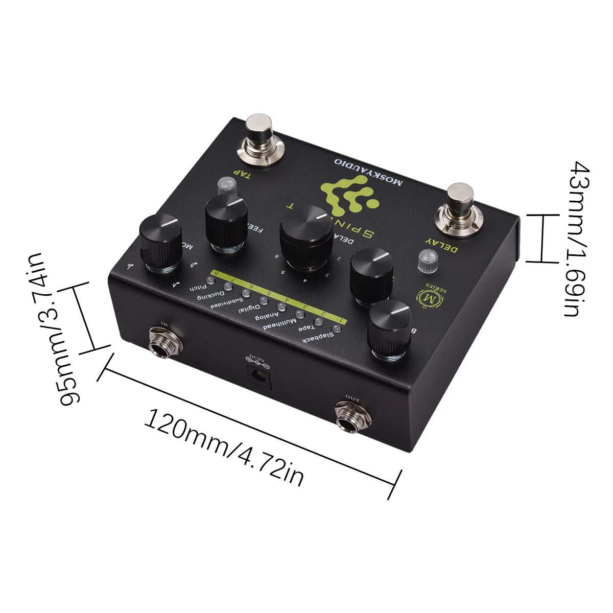 Guitar Pedal with 8 Mode Delay Selection N343542