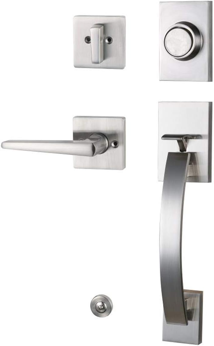 Satin Nickel Keyed and Dummy Handleset P739
