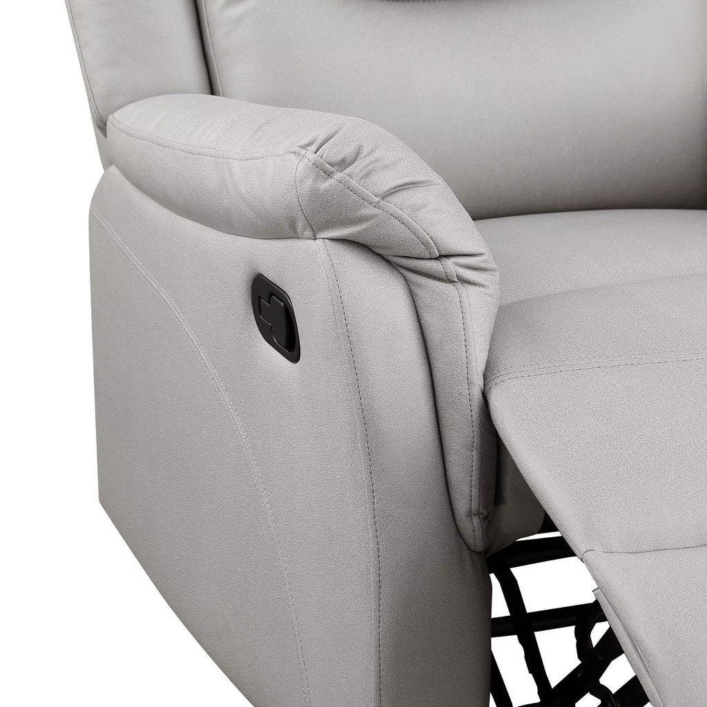 White Microfiber Recliner Accent Chair R8424