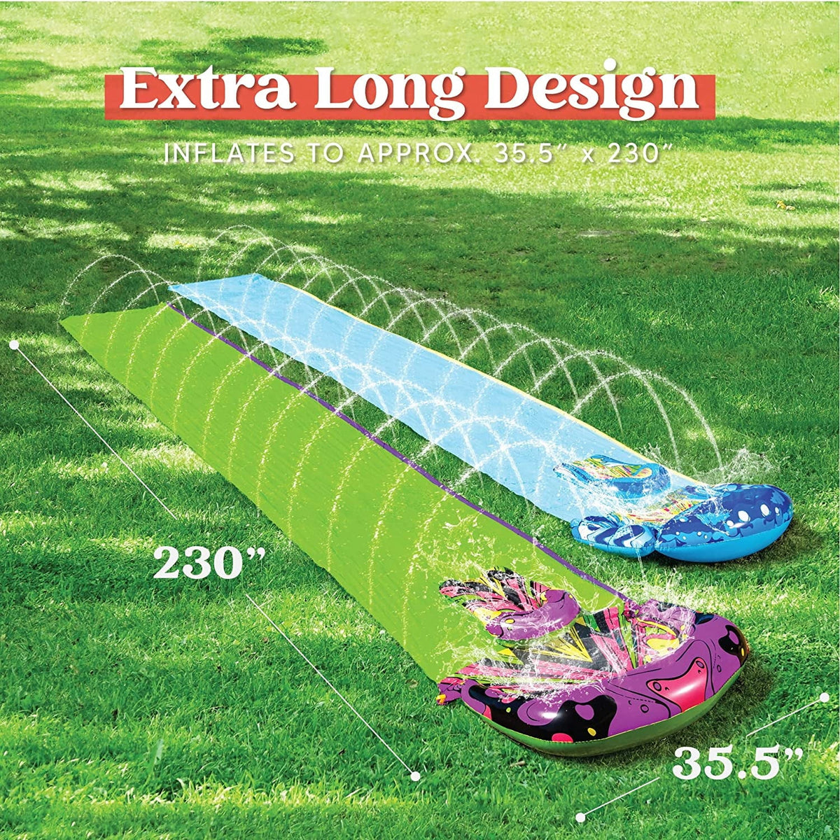 2 Pack 20ft x 35.5in Water Slide with Bodyboards X922965