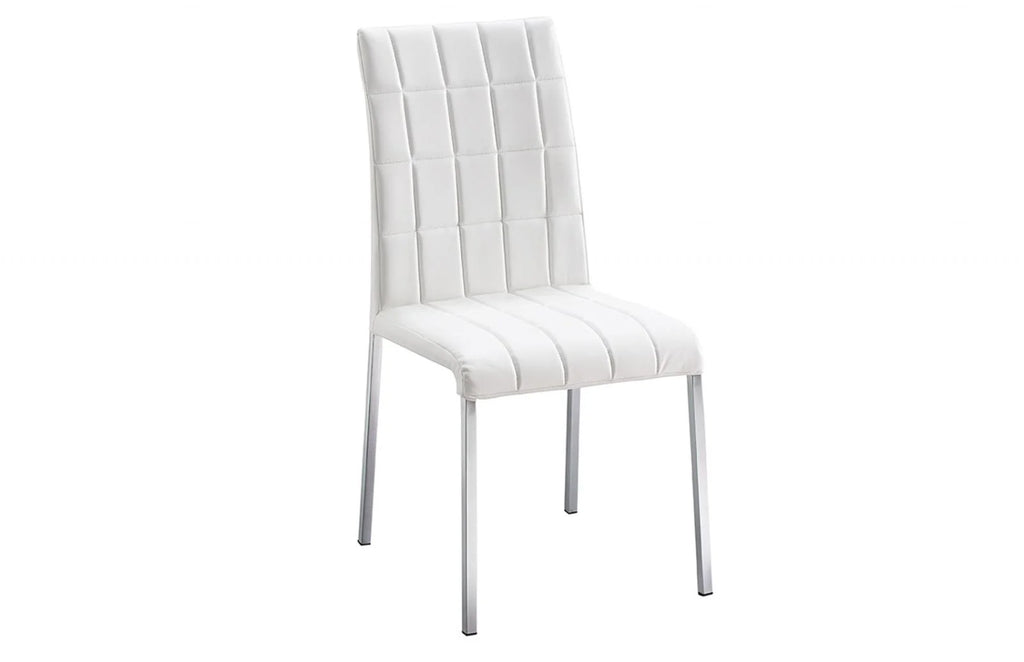 White Glass Top Dining Table Set 5 Pcs I8791