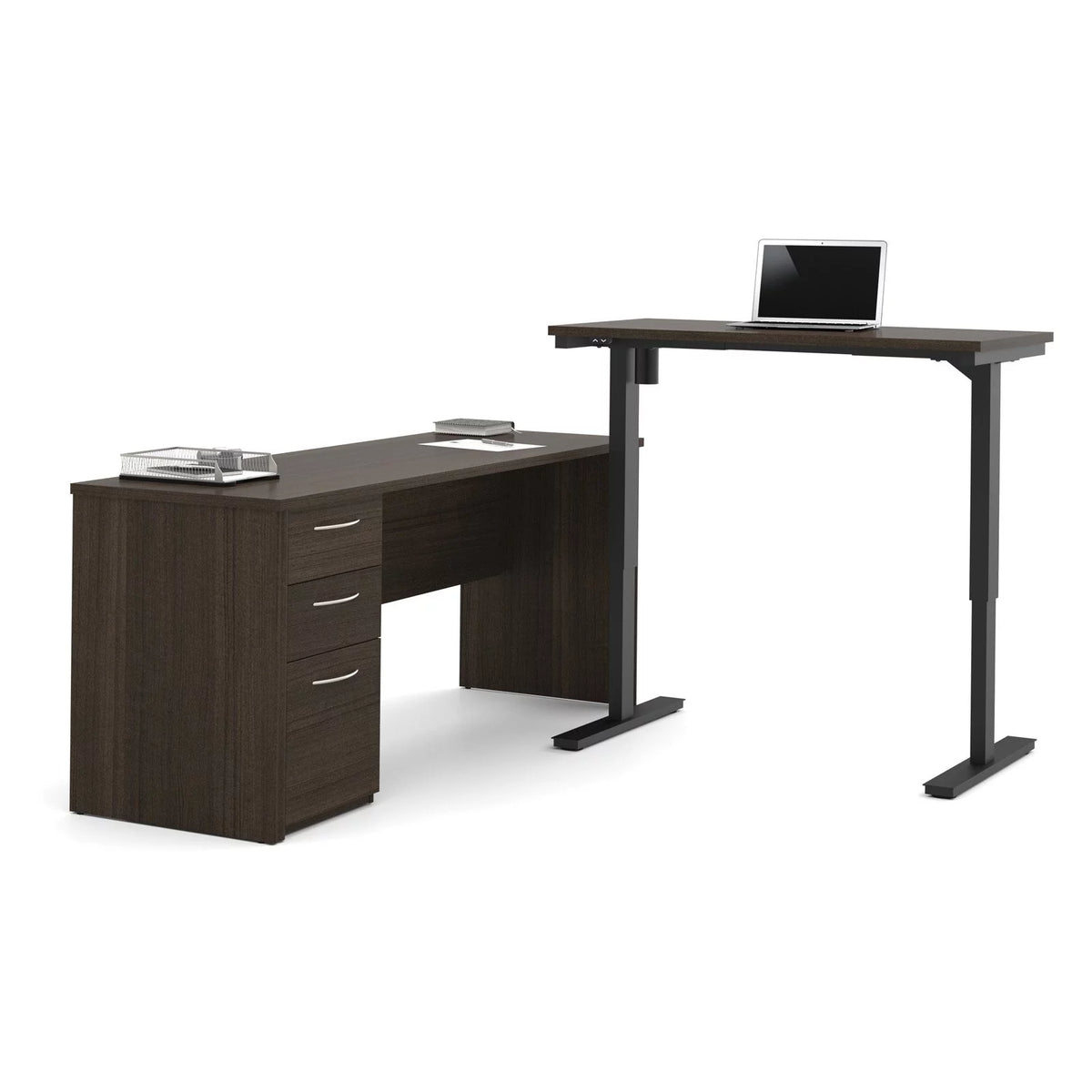 Height Adjustable L-Shaped Computer Desk F4508