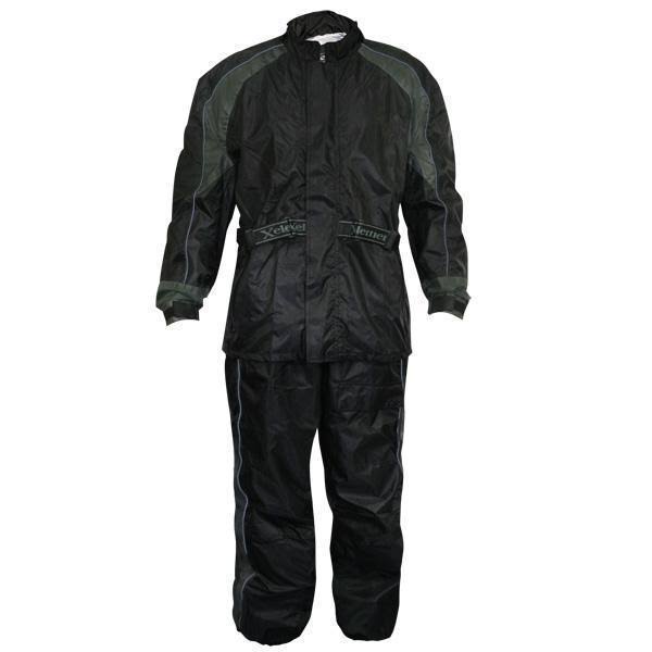 Men's Black Two-Piece Armored Rain Suit L10549