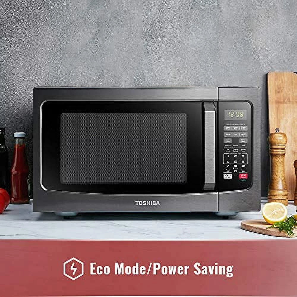 1.2 Cu.ft 1100W Black Stainless Steel Microwave Oven Y230500