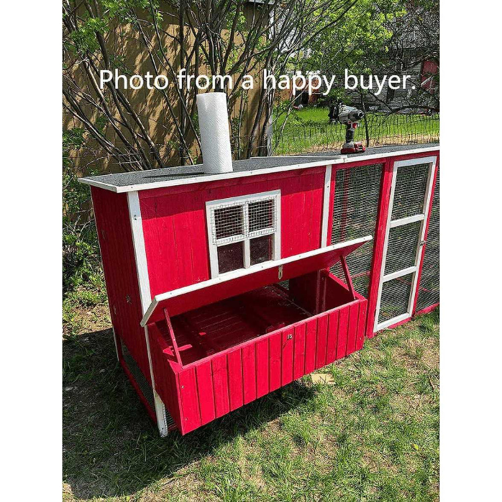 87 inch Wood Chicken Coop Hen House Run Nesting Box P5656