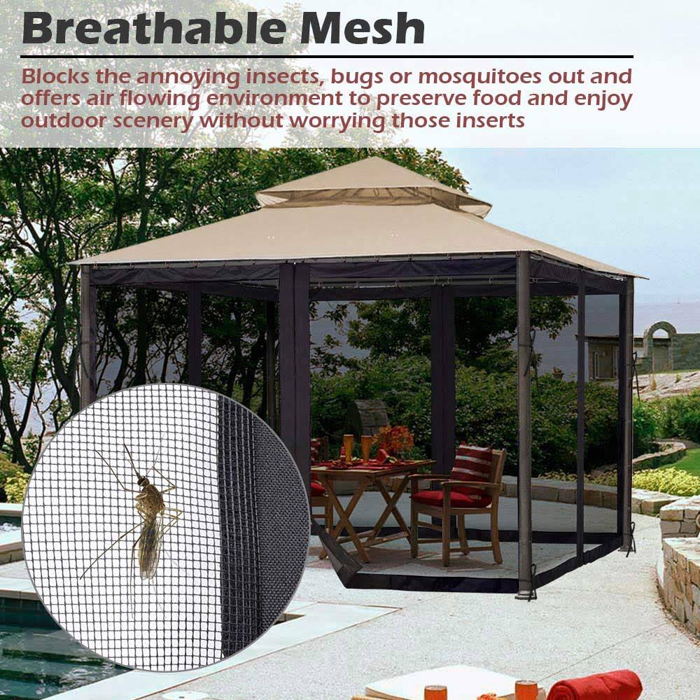 22x7ft Universal Replacement Mosquito Mesh Netting Zip Walls F7659