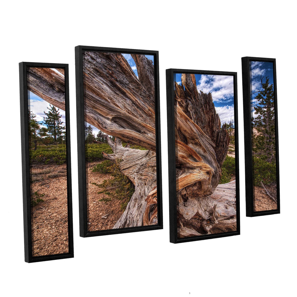 4-Piece Floater Framed Canvas Staggered Set - Blue - 24x36 I7302