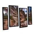4-Piece Floater Framed Canvas Staggered Set - Blue - 24x36 I7302