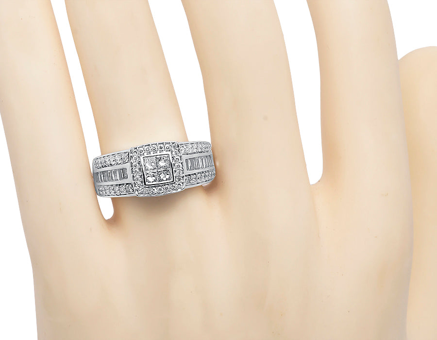10k White Gold Princess Diamond Engagement Ring E211098