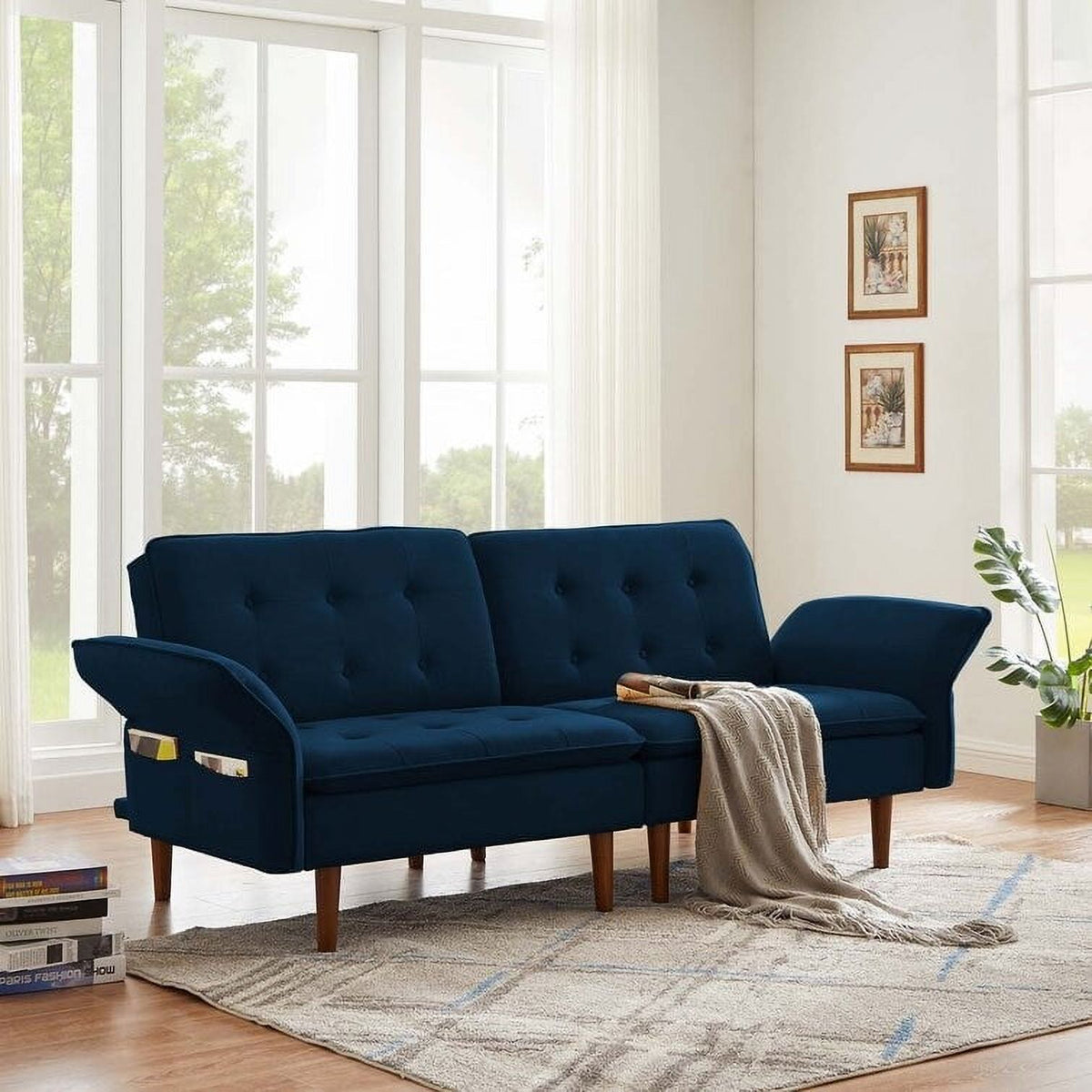 Dark Blue Sofa Bed I652349