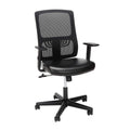 Black Ergonomic Mesh Back Chair with Leather Seat K8720
