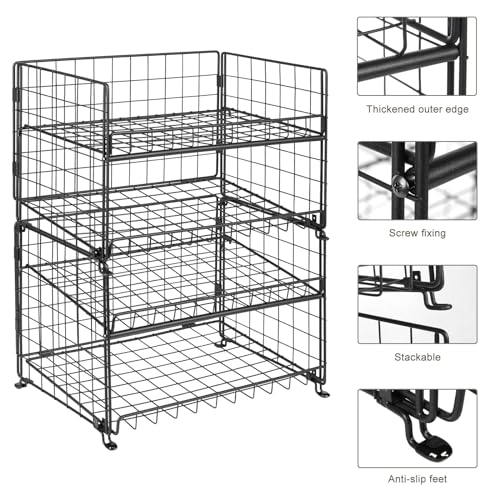 3 Pack Adjustable 2-Tier Can Rack Organizer D705