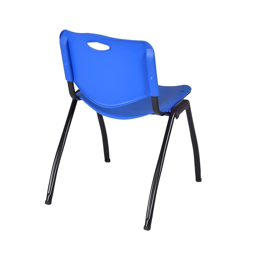 Beige Training Table with 2 Blue Stack Chairs S20244