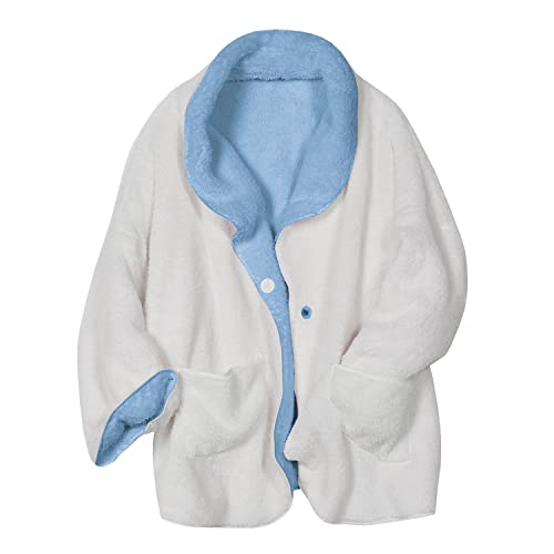 Fleece Bed Jacket with Pockets E57319