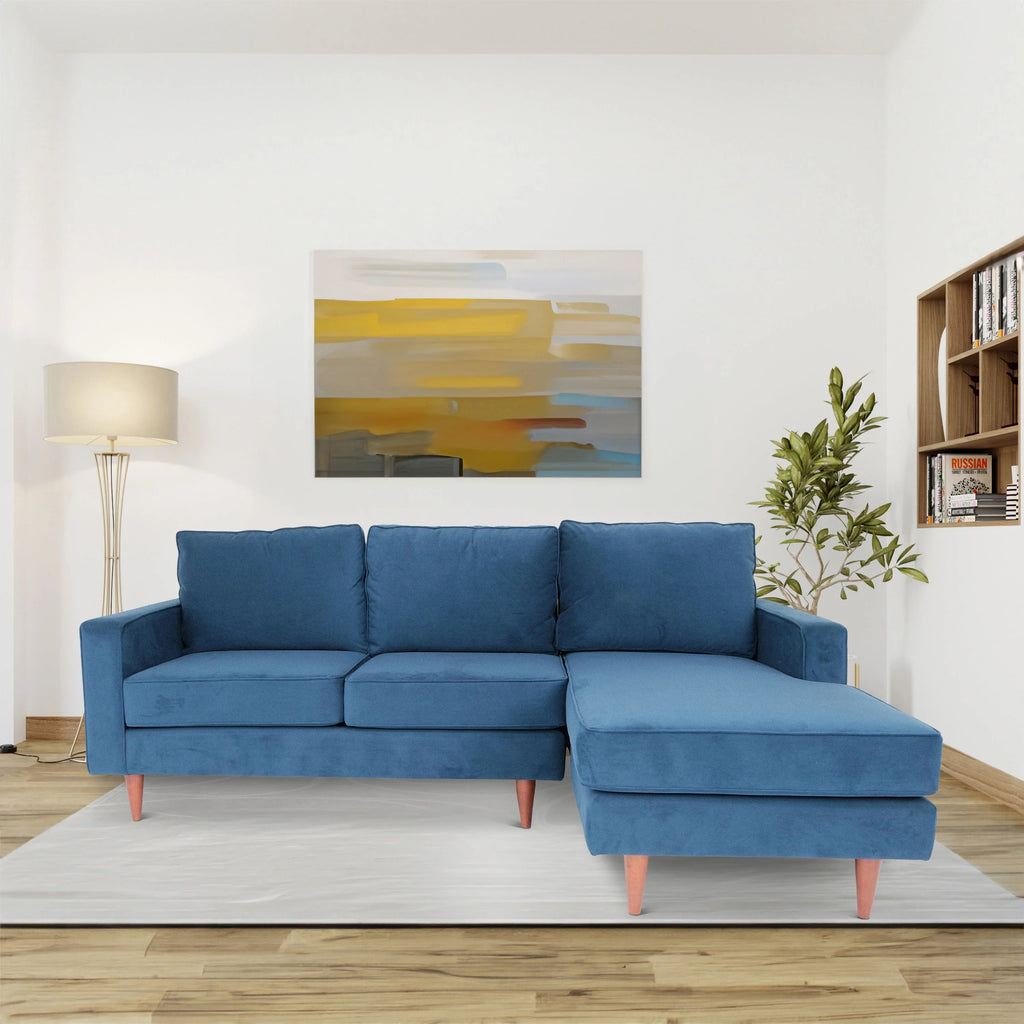 L Shaped Sectional Sofa Navy Blue U55286