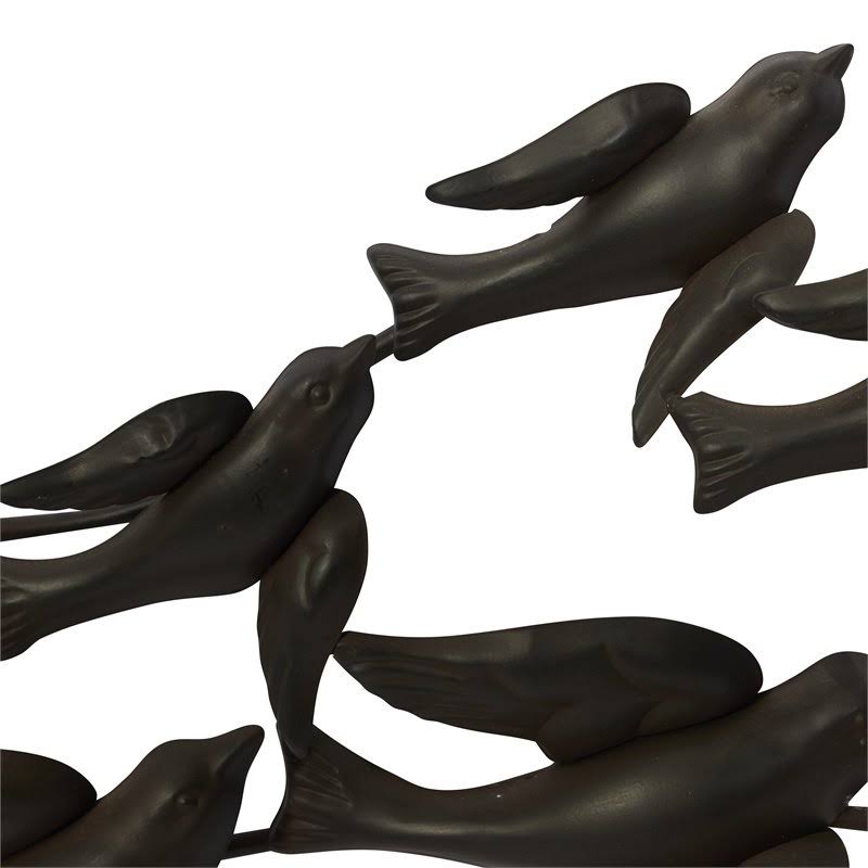 Black Metal Coastal Birds Wall Decor E9617
