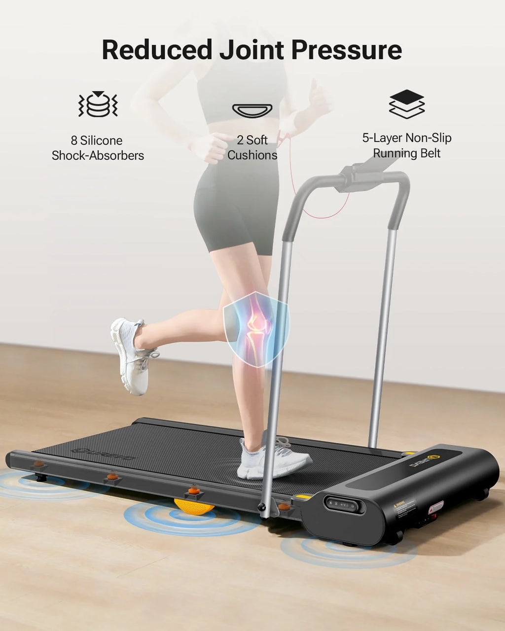 2 in 1 Under Desks Treadmill 2.5HP Folding Treadmill with Remote Control 265lb I205