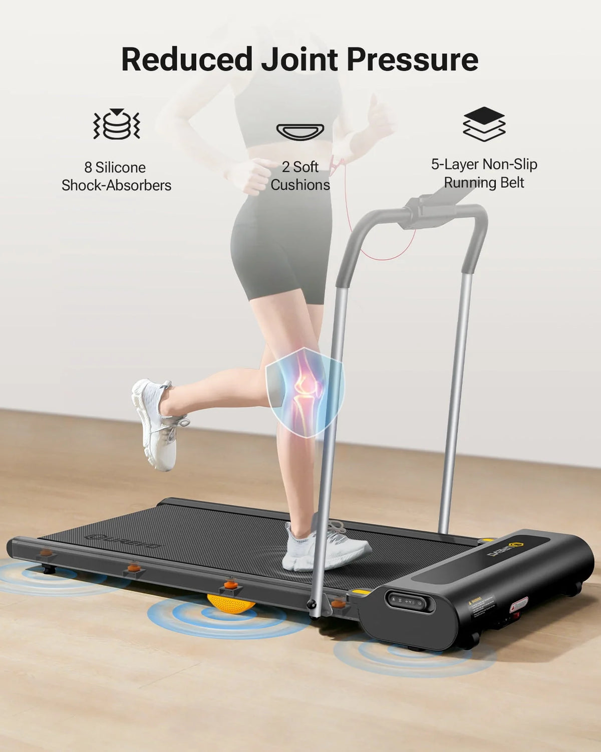 2 in 1 Under Desks Treadmill 2.5HP Folding Treadmill with Remote Control 265lb I205