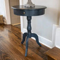 Antique Navy Pedestal End Table W907388