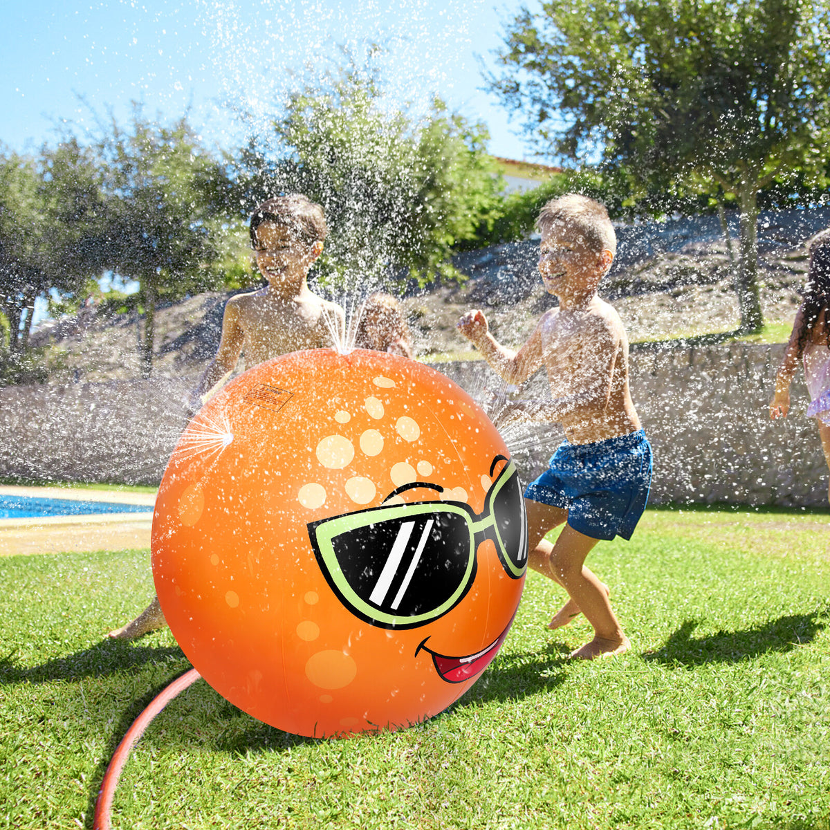 Orange Shaped Inflatable Sprinkler Water Toy E83631