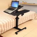 Black Mobile Laptop Desk Cart with Side Table C100