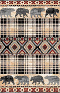 Multicolor Bear Geometric Print Rug Y21452