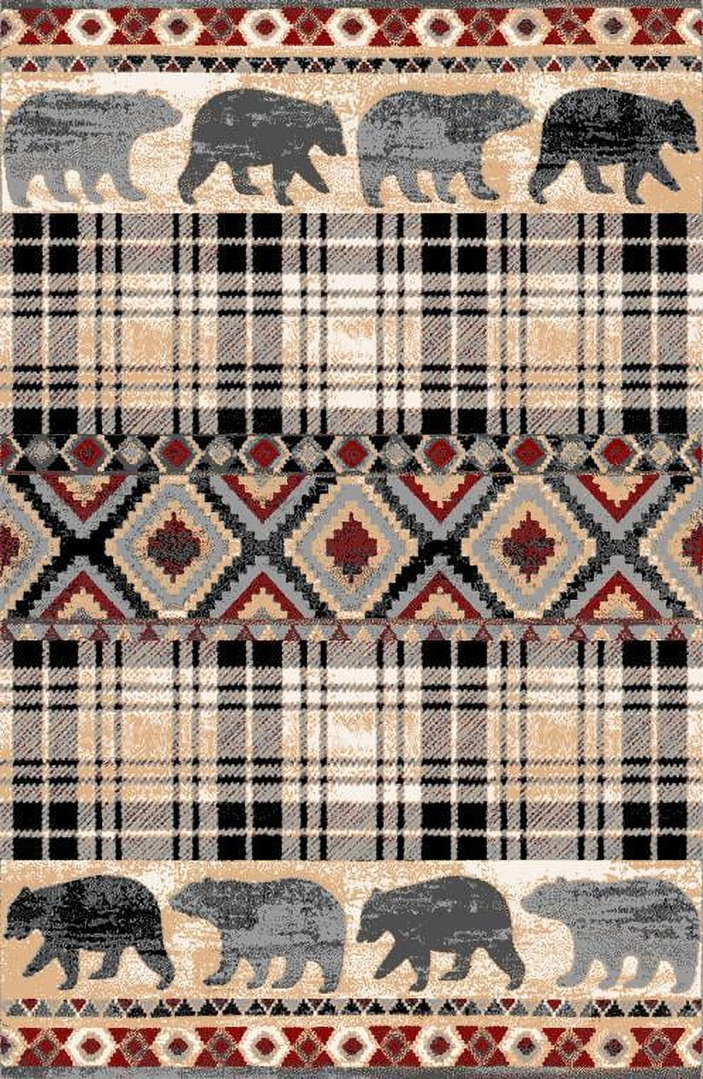 Multicolor Bear Geometric Print Rug Y21452