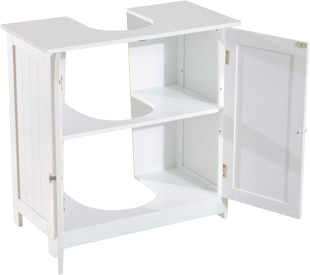 White Pedestal Sink Bathroom Vanity Cabinet Z43194