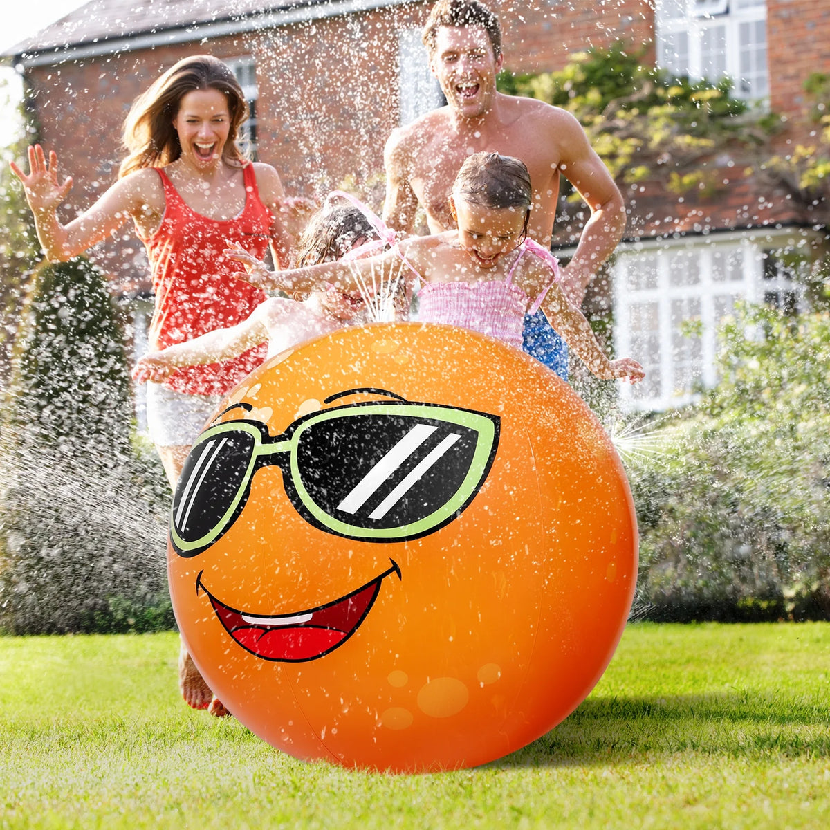 Orange Shaped Inflatable Sprinkler Water Toy E83631