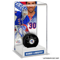 Autographed Hockey Puck with Deluxe Tall Case T1313