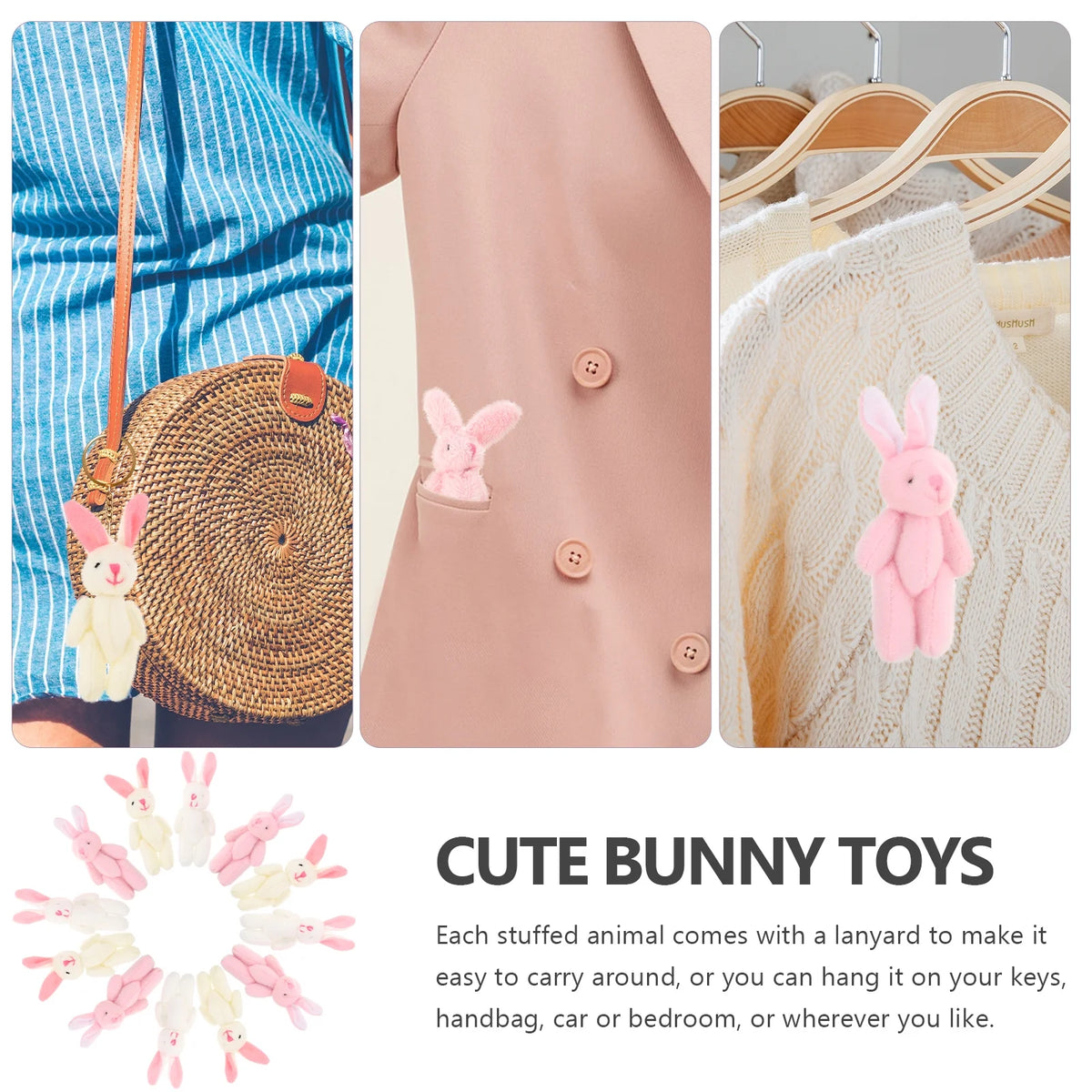45 Pcs Mini Bunny Plush Toy O7920