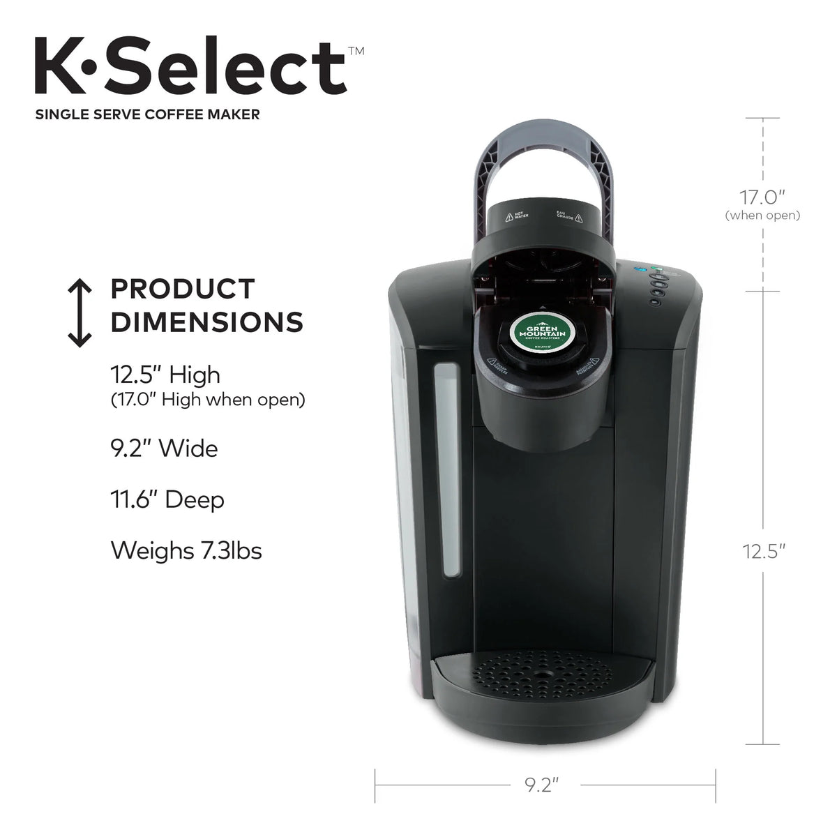 Single-Serve K-Cup Pod Coffee Maker with Strength Control, Matte Black J790