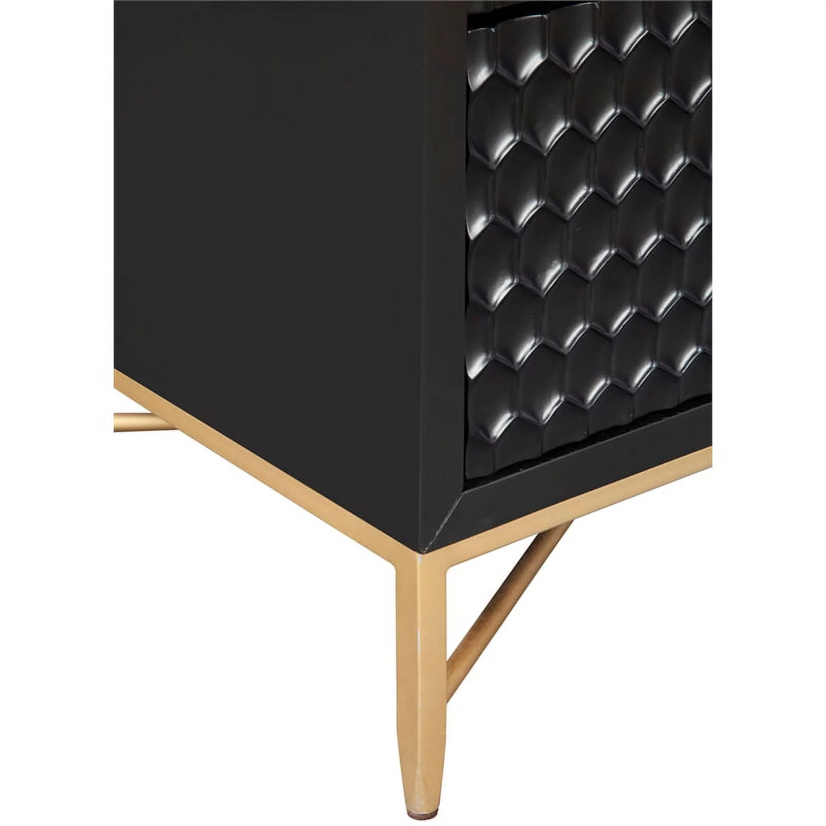 2 Piece Nightstand and Wood Chest Furniture Set in Black C377