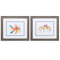 Distressed Wood Toned Frame Fish Crab (Set of 2) S424