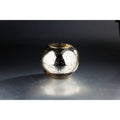 Silver Colored Round Mercury Glass Votive Candle Holder L9220