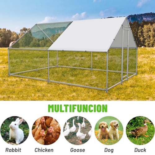 Large Metal Walk-in Chicken Coop with Anti-UV Cover C308