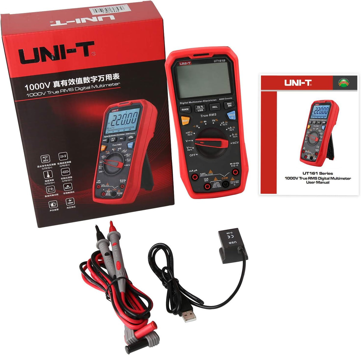Digital Multimeter True RMS 6000 Counts 1000V AC/DC NCV Pack of 2 F223