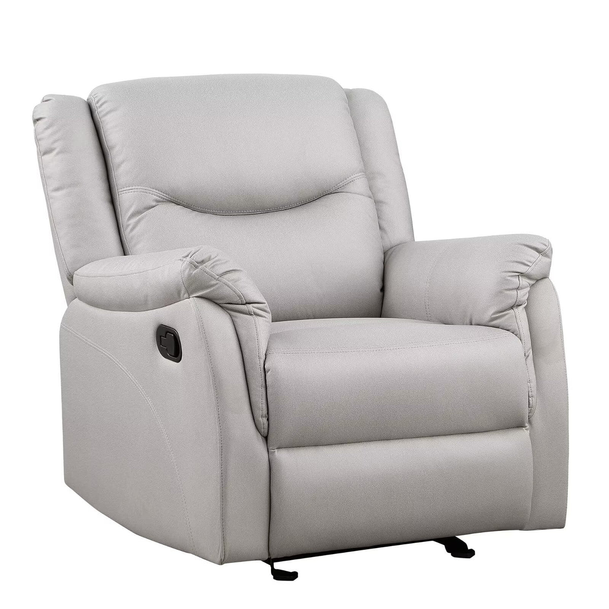 White Microfiber Recliner Accent Chair R8424