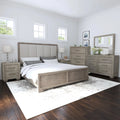 Gray Wood Queen Bedroom Set with Dresser, Mirror, Nightstand, and Chest E93046