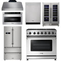 36 Propane Gas Range, Range Hood, Microwave, Refrigerator, Dishwasher, Wine Cooler Q595