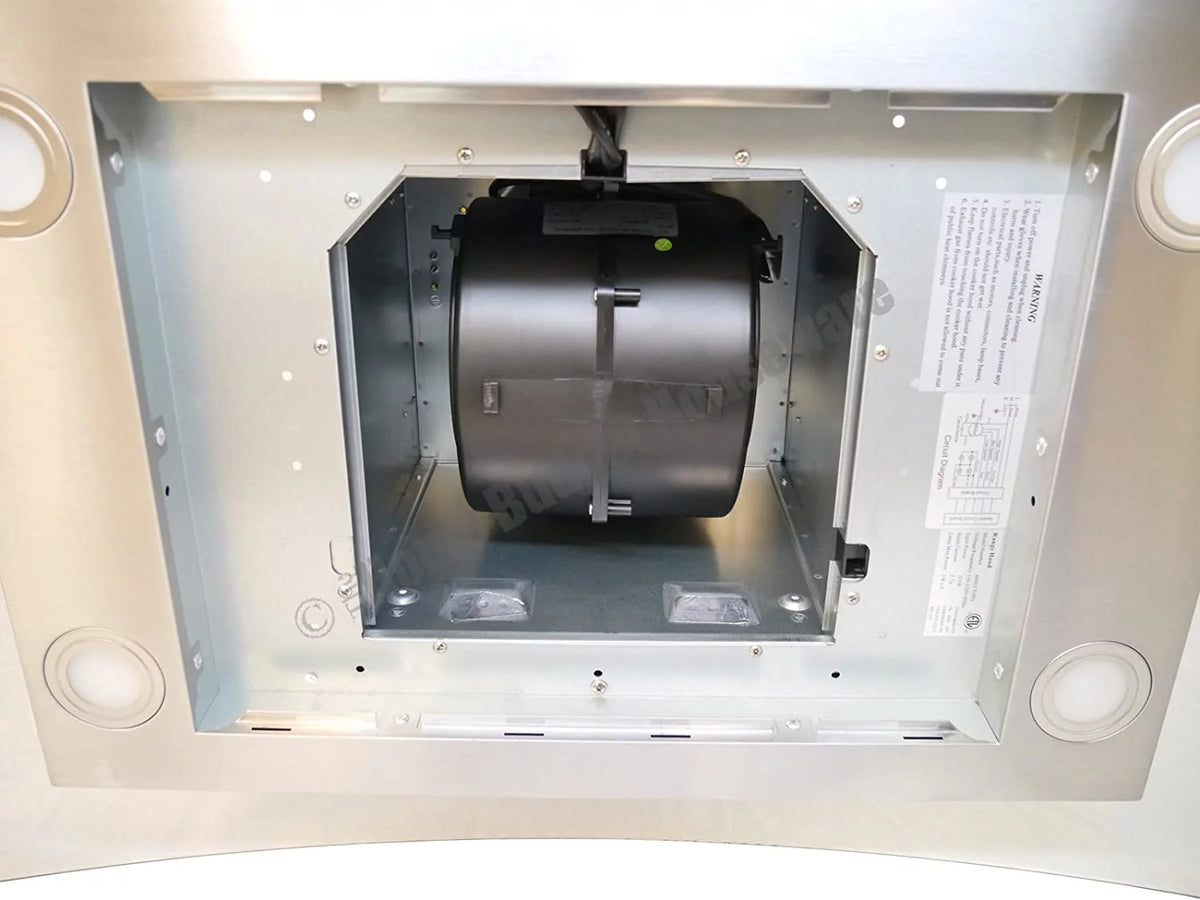 36" 900 CFM Stainless Steel Island Mount Range Hood Q250603