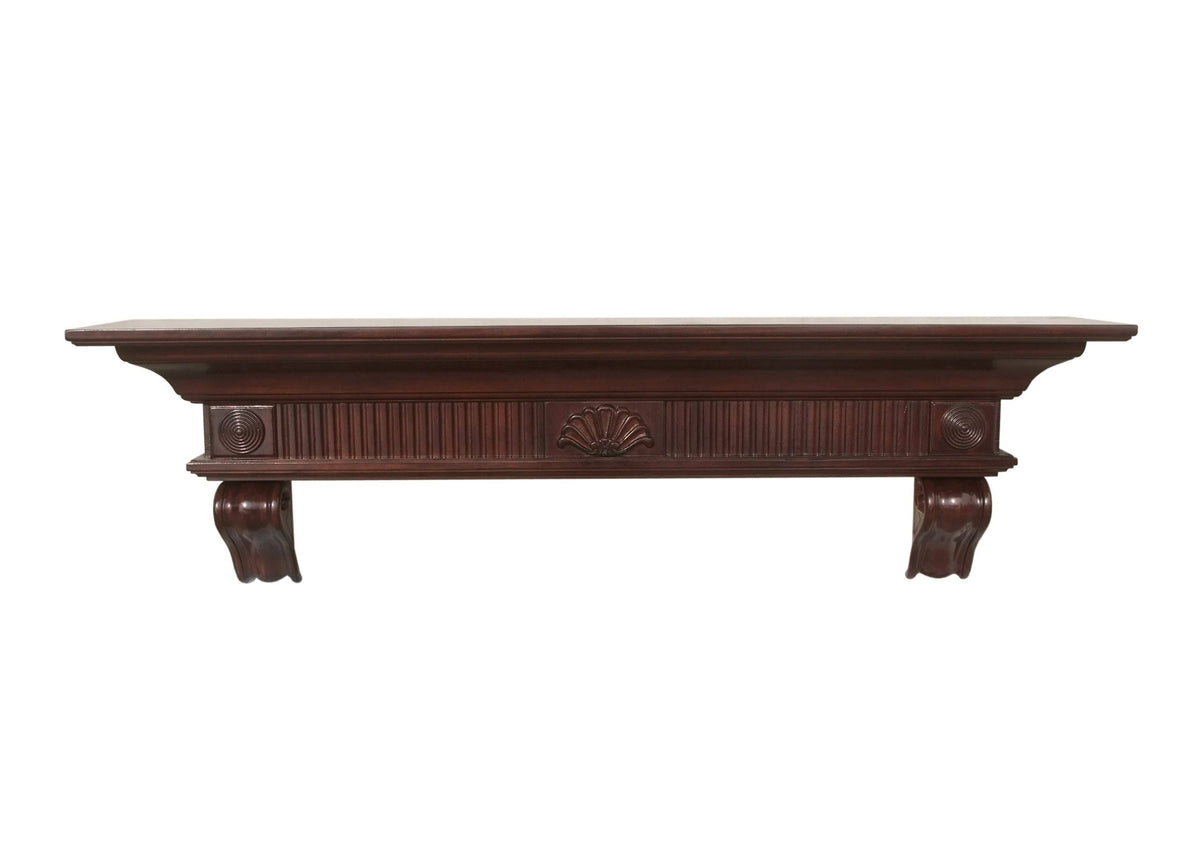 Distressed Cherry Fireplace Mantel Shelf D385