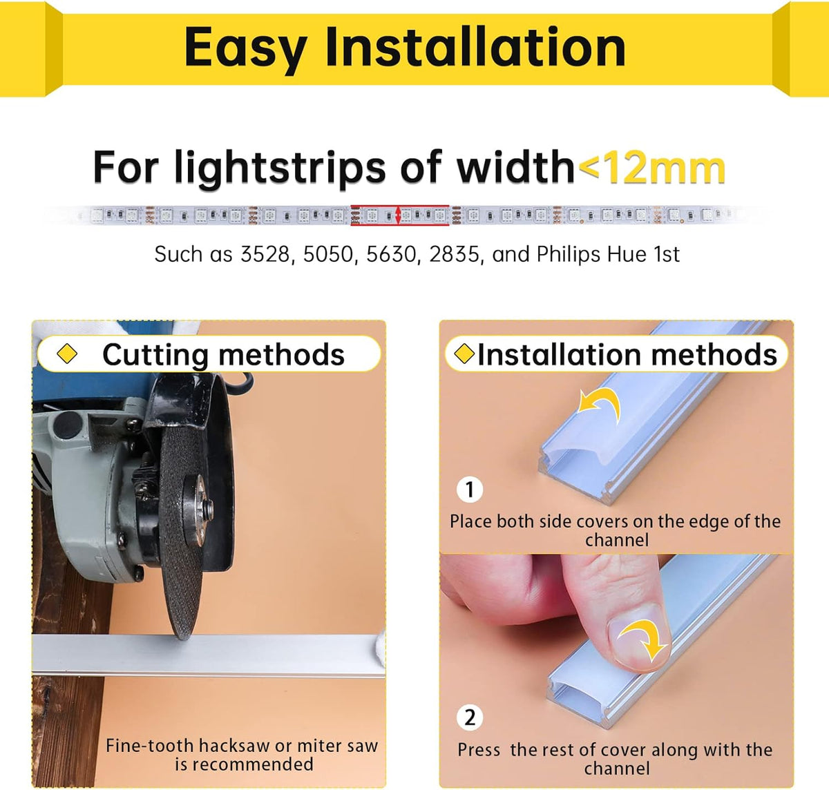 15Pack 3.3FT/1M LED Channel System with Milky White Cover Lens, Silver Aluminum Extrusion Profile Housing Track for Strip Tape Light, U Shape, Pack of 2 R86524