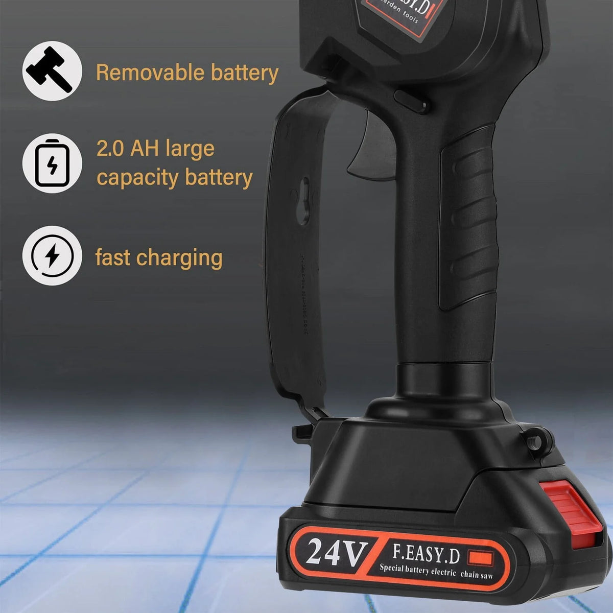 2-in-1 Cordless Pole Saw and Mini Chainsaw with 2 24V Batteries G30111