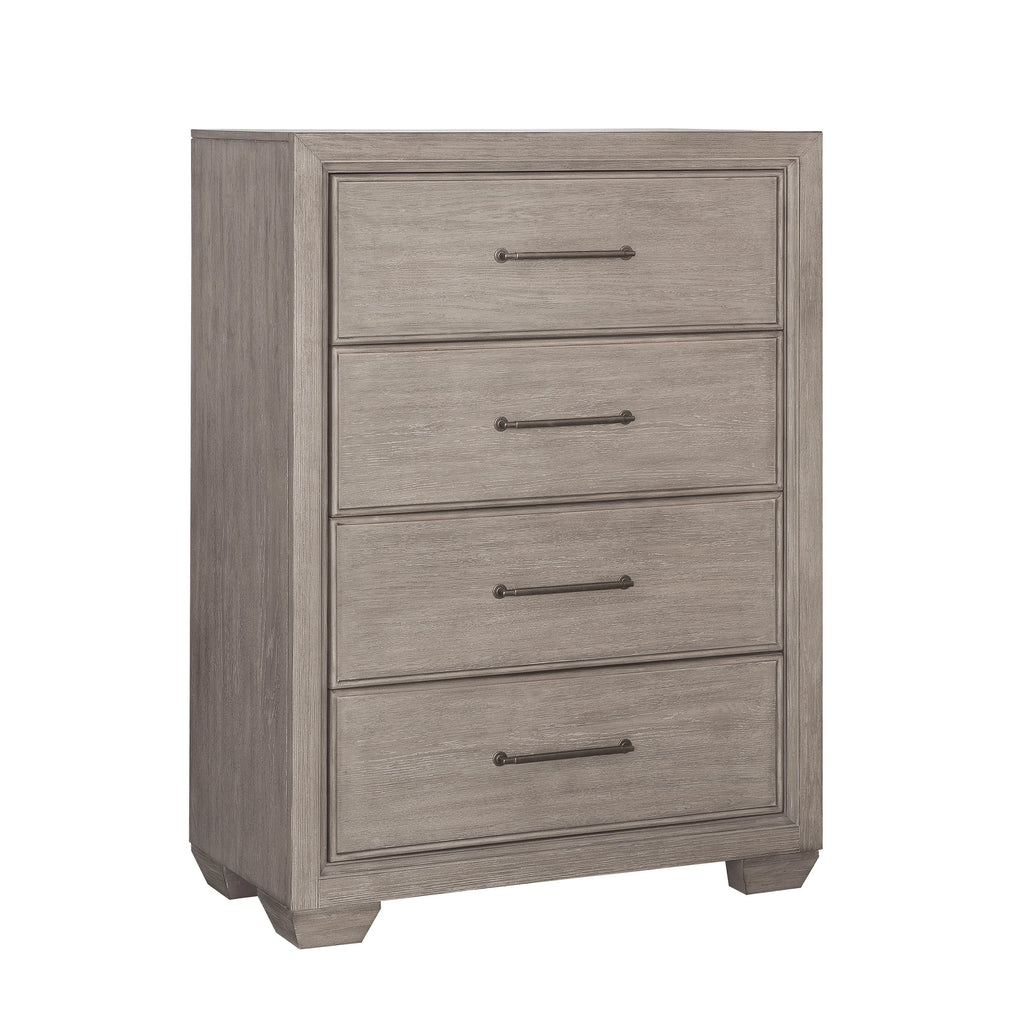 Gray Wood Queen Bedroom Set with Dresser, Mirror, Nightstand, and Chest E93046
