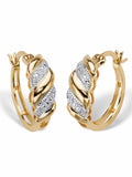 Diamond Accent S-Link Hoop Earrings Gold-Plated 3/4" V505234
