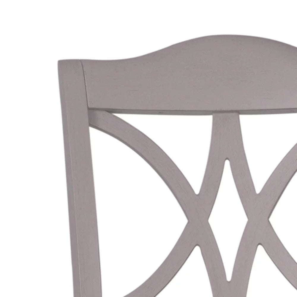 Set of 2 Grey Slat Back Side Chair V2421