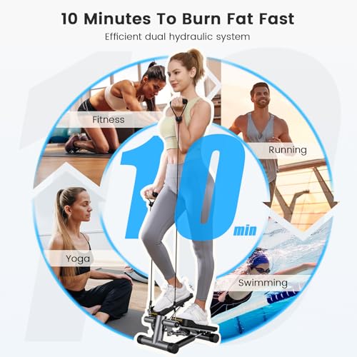 Mini Stepper with Resistance Band, Hydraulic Fitness Stepper B216